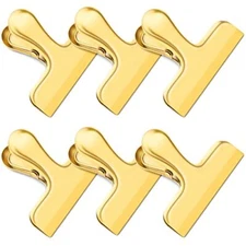 6 Pack Gold Bag Clips Stainless Steel Chip Clip Chip Bag Clips Food Clips