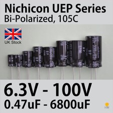 Nichicon UEP EP 6.3V-100V 0.47uF-6800uF Bi-Polarized (Bipolar) 105°C Capacitors