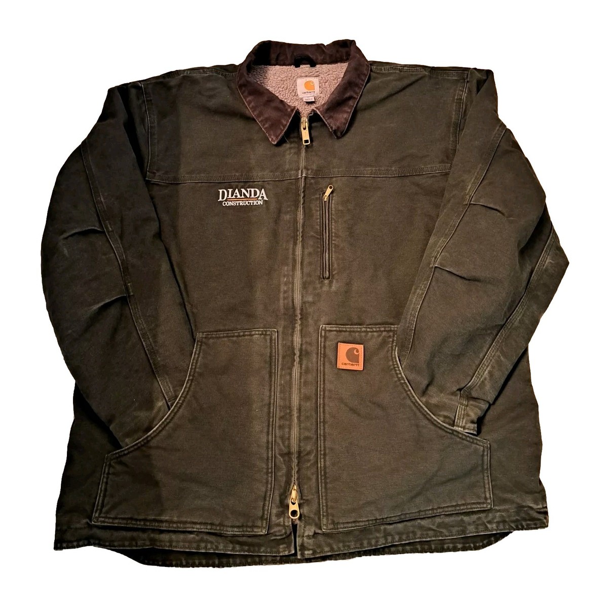 CARHARTT Sherpa Lined Ridge Coat Men's XL Green Work Jacket C61