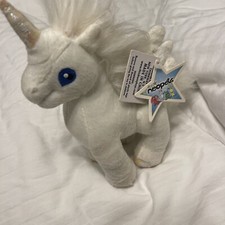 Neopets White Uni Plush Pegasus Unicorn, 2004 Thinkway Toys