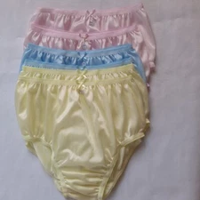 6pcs Underwear Women Nylon Panties Silky Light Soft High Waist 24"-28" Size S