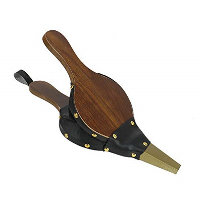 Wood Bellows Leather Strap Fireplace Tools Stove Accessories