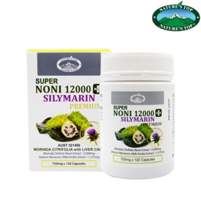 Nature's Top Super Noni 12000 + Silymarin 120 Capsules (Made in Australia)