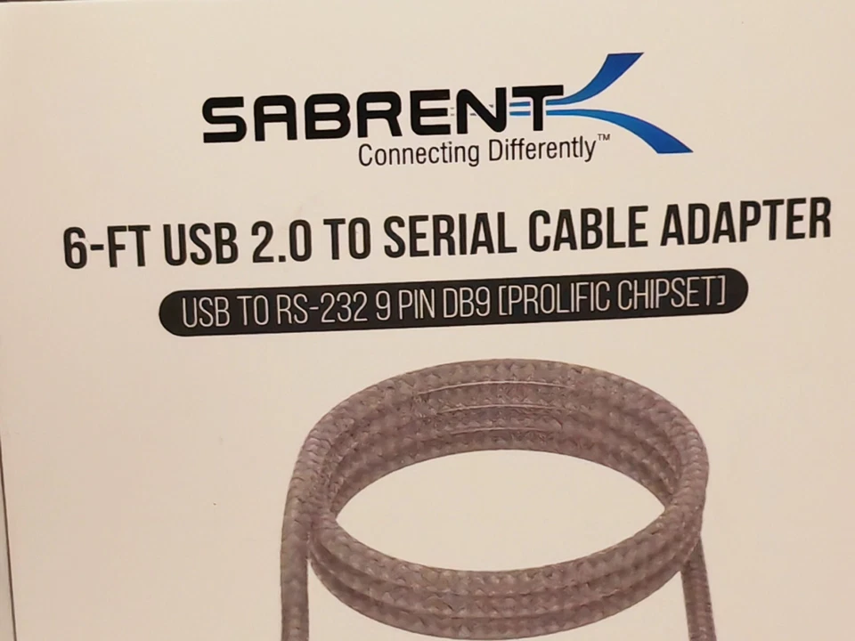 2x USB 2.0 to Serial (9-Pin) DB-9 RS-232 Adapter Cable 6ft Cable, Sabrent, New.. - Image 2 of 4