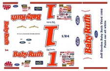 #1 Jeff Gordon Baby Ruth Ford 1992 1/25th - 1/24th Scale Waterslide Decals