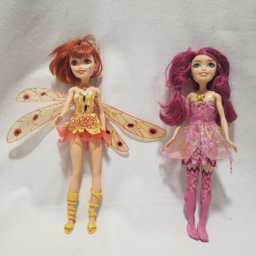 2 lalki Mia And Me Fairy Dolls Oryginalne ubrania Mattel Wings / Różowe podświetlane - Zdjęcie 1 z 13