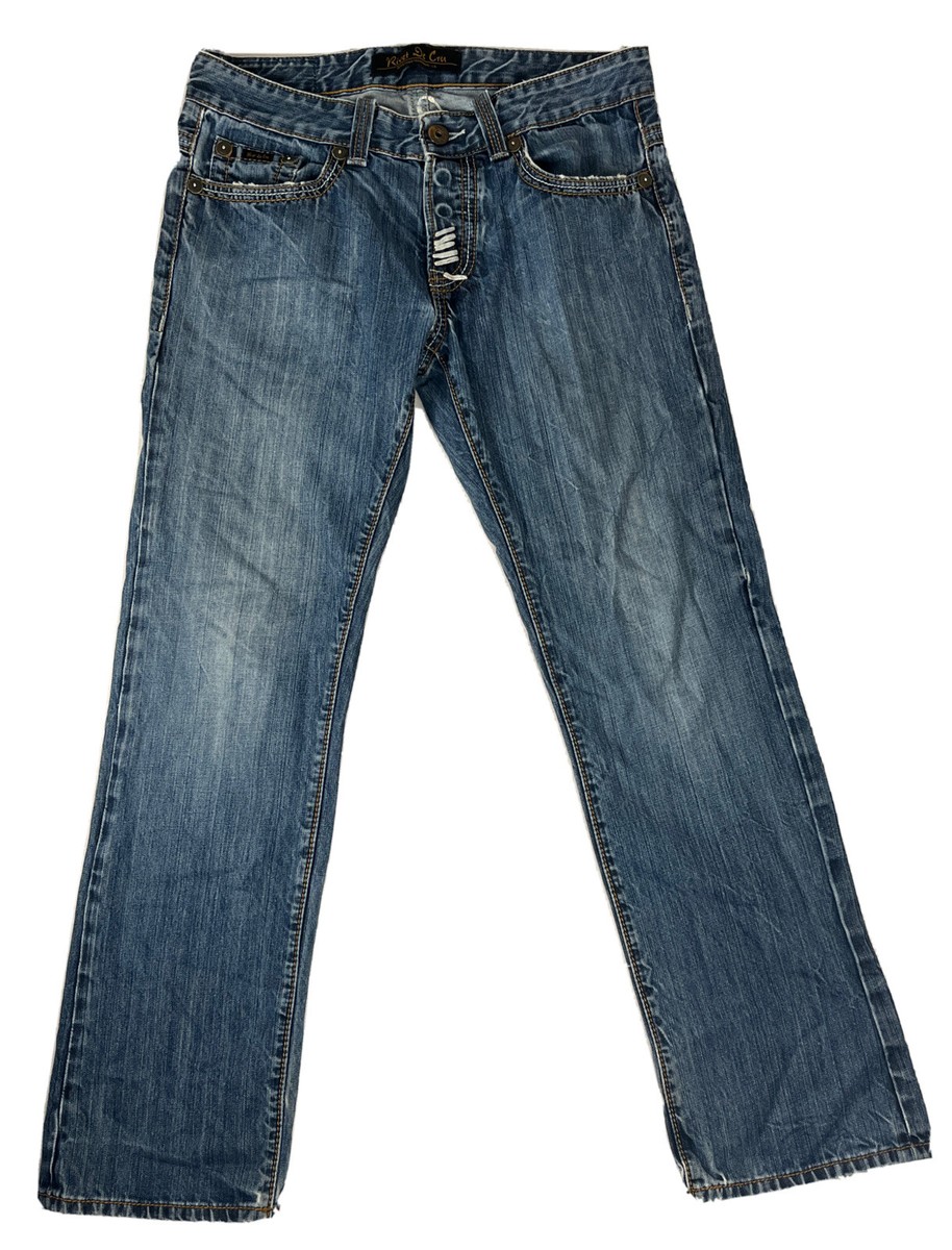 RIVET DE CRU JEANS 34 LOS ANGELES STRAIGHT LEG 33 INSEAM 100% COTTON NO  RESERVE!