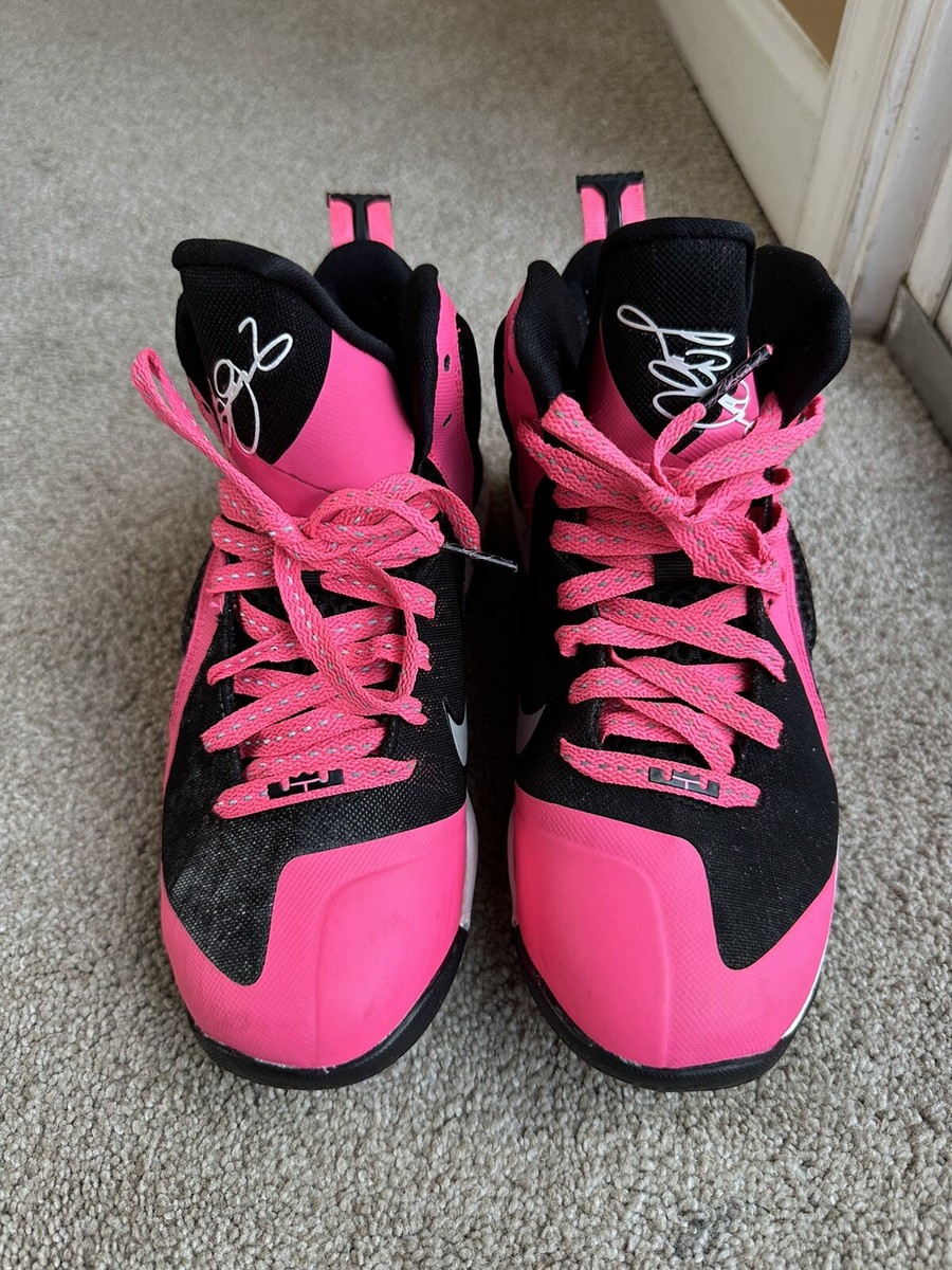 NIKE LEBRON 9 (GS) LASER PINK-METALLIC SILVER Sz 4.5 Y 472664-600