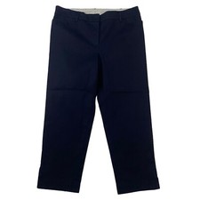 Talbots The Perfect Crop Blue Chambray Chino Pants Sz 6P 6 Petite Cotton Stretch