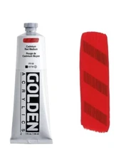 GOLDEN Heavy Body: Cadmium Red Medium Lightfastness Acrylic Tube 5 oz NEW PR108