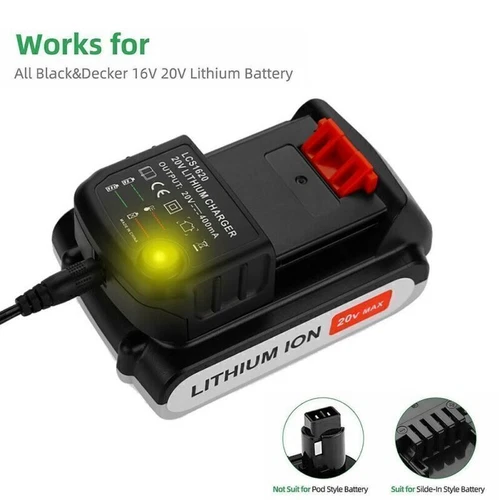 Li-ion Akku Ladegerät Für Black & Decker Lithium-Akku 10,8V 14,4V 20V LB20 LBX20 - Bild 8 von 17