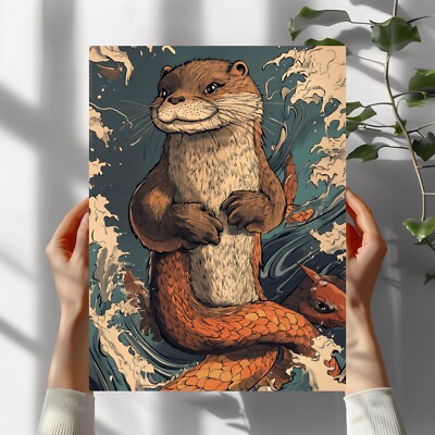 Otter im Anime Style Poster Schöne Wanddeko Dekoration