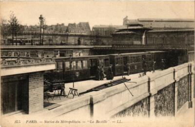 Old postcard Paris 12e Station du Métropolitain La Bastille 375 LL. (478723)