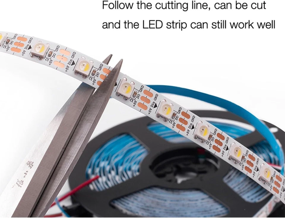 5V WS2812B Individually Addressable RGB LED Strip Light 150leds 5m Remote Power - Image 3 of 4