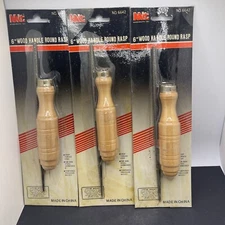 3x 6" WOOD HANDLE ROUND RASP NEW IN PACKAGE MICHIGAN INDUSTRIAL TOOLSEE PICTURES