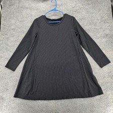 Ann Taylor Dress Womens Medium Black Striped Short A Line