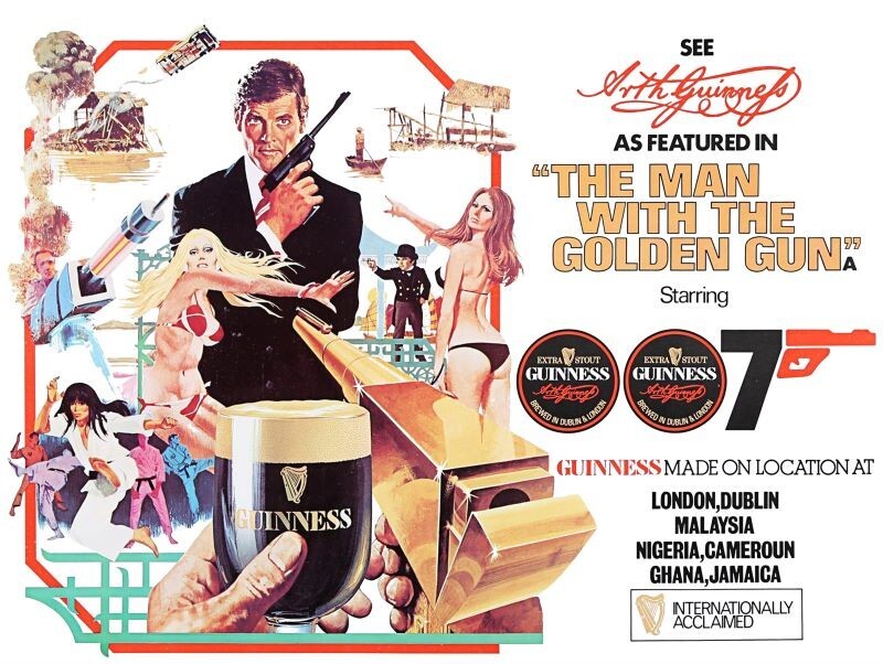 Guinness Beer - James Bond 007 Theme - New Metal Sign 9x12" Ships Free