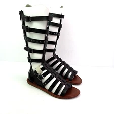 Seven Dials Sarita Womens Size 6 Black Casual Knee High Gladiator Sandal Shoes