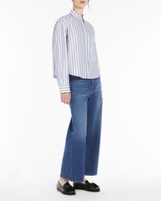 Weekend MaxMara Cropped Wide Leg Jeans Women Sz 8 High Rise Medium Wash Festival