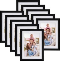 Fotorahmen Set 10X15 Cm Schwarz Passepartout Wand Tisch Aufsteller 13X18 Cm