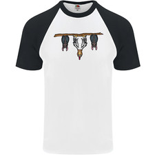 A Drôle Poulet Avec Chauve-Souris HOMMES S/S Baseball T-Shirt