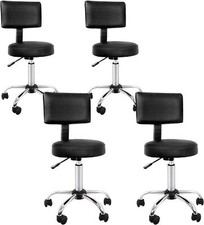 4pcs Salon Stool Swivel Spa Chair Adjustable Hydraulic Rolling Stool With Back 4pcs Salon Stool Swivel Spa Chair Adjustable Hydraulic Rolling Stool With Back