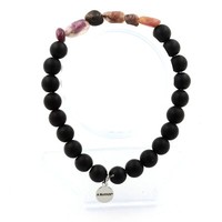 Steine Und MinéRaux. Armband Turmalin Rubellit Du Brazilien + Perlen Onyx