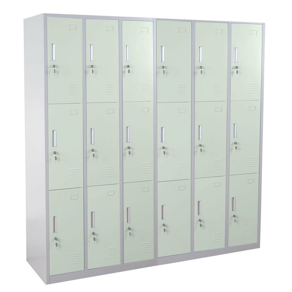 SchließFachschrank Boston T829, SchließFach Wertfachschrank Spind 18 FäCher GrüN-image