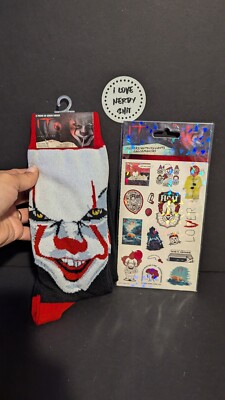 IT Chapter 2 - Adult 2pair Crew Socks & Prism/Glossy Sticker Pack | eBay