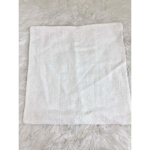 Pottery Barn White Hopsack Weave Knit Linen Blend Pillow Cover 20x20