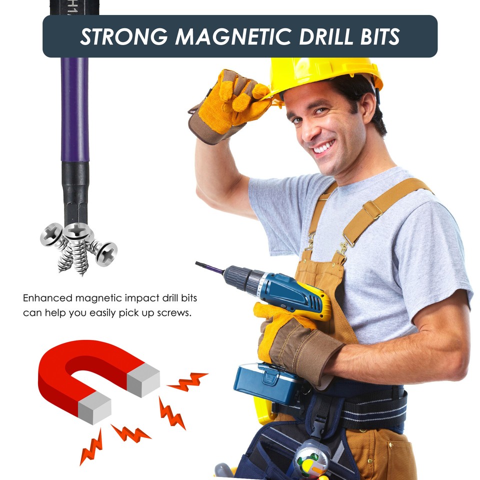 20Pcs Impact Hex Head Allen Wrench Drill Bit Set SAE and Metric S2