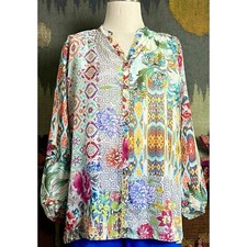 Johnny Was Pearce Blaire Silk Tunic Blouse S
