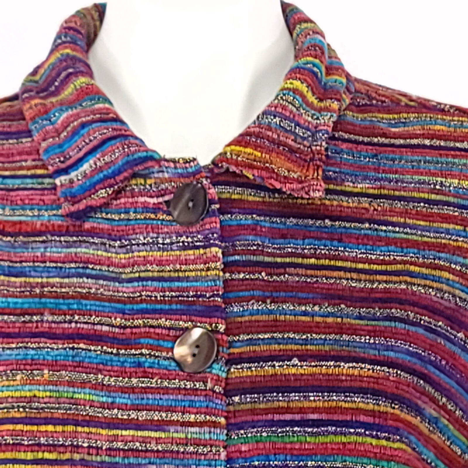 Tantrums Button Front Multicolor Long Sleeve Jack… - image 3