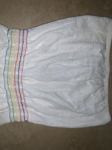Charlotte Russe White Strapless gauzy seersucker sunDress Small - Picture 2 of 2