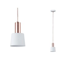 Paulmann 796.56 Deckenleuchte Haldar E14 HäNge Lampe Max 20W Weiß, Kupfer Matt