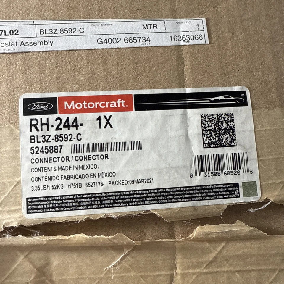 Conjunto de termostato OEM NUEVO RH -244 1X Ford Explorer - F150 - Mustang 2011-20 Foto 2 de 4