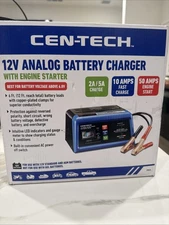 12V Analog Battery Charger with Engine Starter. 12V Standard And AGM batteries.