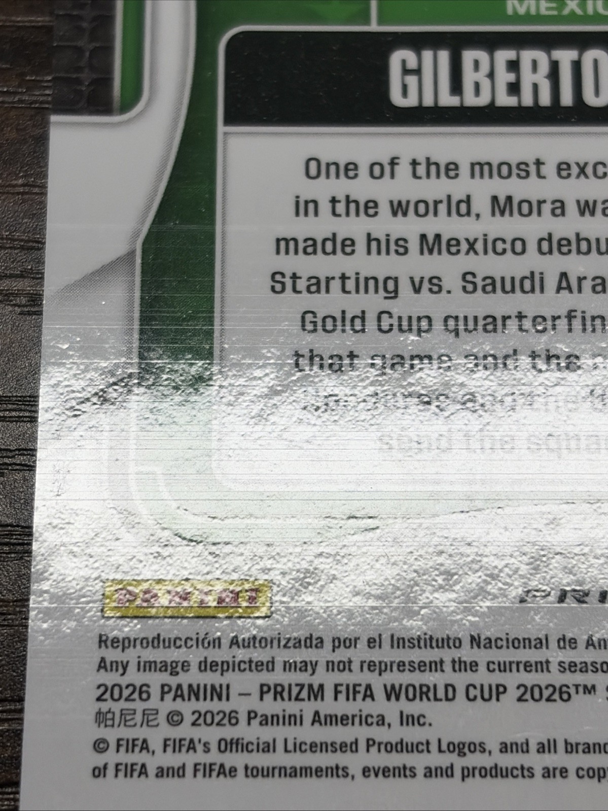 2026 Panini Prizm World Cup Gilberto Mora #290 RC Rookie Purple Hyper /299 view 3