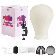 24'' Canvas Block Head Manikin Mannequin Head For Wigs Making Display Styling