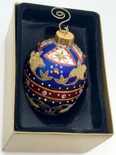 Marvelous Large Very Colorful Vintage Faberge Shape/ Style Christmas Ornament