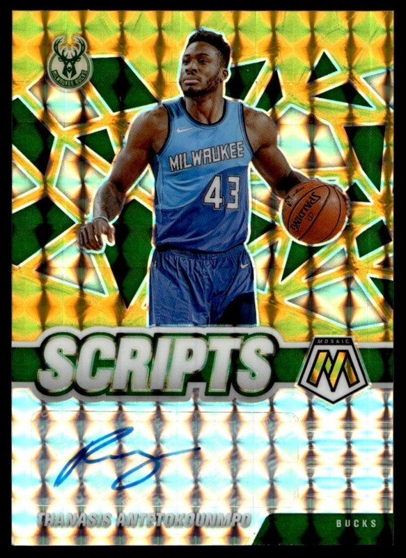 2020-21 Panini Mosaic Scripts GOLD Thanasis Antetokounmpo Auto #SC-THA A6