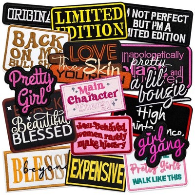 16pcs Black Girl Iron on Patches Girl Power Embroidered Patches for Trucker H...