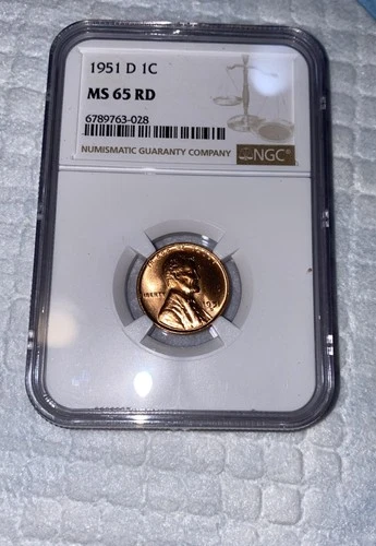 1951 RED MS65 Wheat Cent NGC