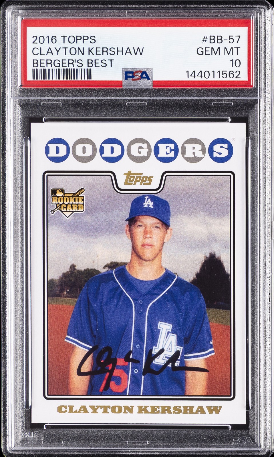 2016 TOPPS BERGER'S BEST #BB-57 CLAYTON KERSHAW PSA 10 view 1