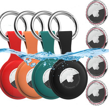 4 Pack AirTag Holder Keychain Case Silicone Cover Anti-Lost for Dog Cat Luggage