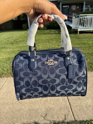 Coach Blue Signature Handbag for sale - eBay