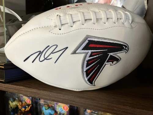 MICHAEL VICK ATLANTA FALCONS SIGNED LOGO FOOTBALL JSA WITNESS COA