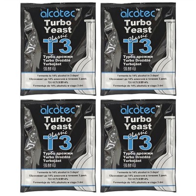 Alcotec Turbo Yeast Classic T3 120g (Pack of 4)