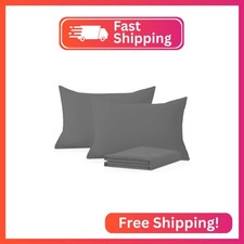 Travel Pillow Cases 12x16 Pack of 2 Grey Cotton Blend Zipper Closure