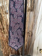 Mila Sch n Italy Silk Necktie Navy  Burgundy Abstract Geometric Luxury Italy